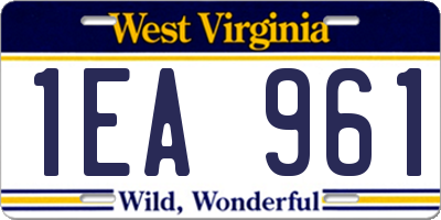 WV license plate 1EA961