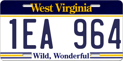 WV license plate 1EA964