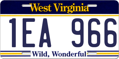 WV license plate 1EA966
