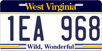 WV license plate 1EA968