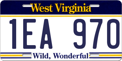 WV license plate 1EA970