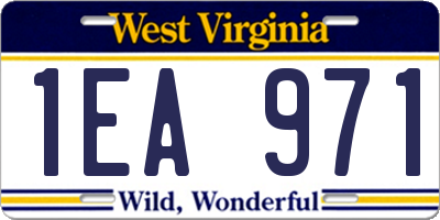 WV license plate 1EA971