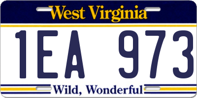 WV license plate 1EA973