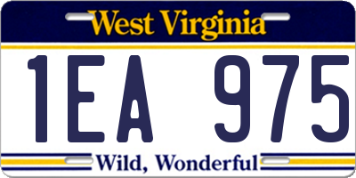WV license plate 1EA975