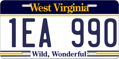 WV license plate 1EA990