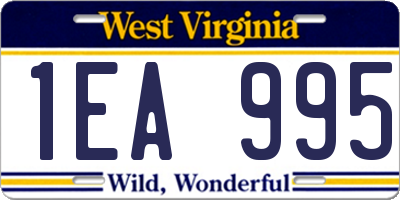 WV license plate 1EA995