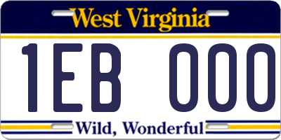 WV license plate 1EB000