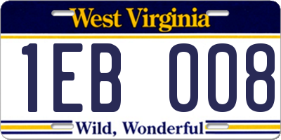 WV license plate 1EB008