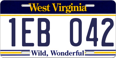 WV license plate 1EB042
