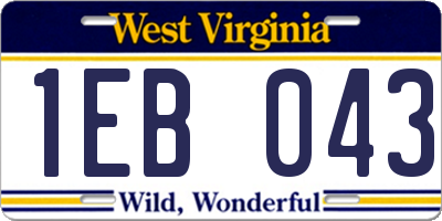 WV license plate 1EB043