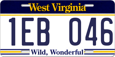 WV license plate 1EB046