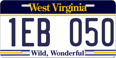 WV license plate 1EB050