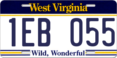 WV license plate 1EB055