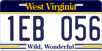 WV license plate 1EB056