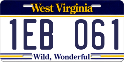 WV license plate 1EB061