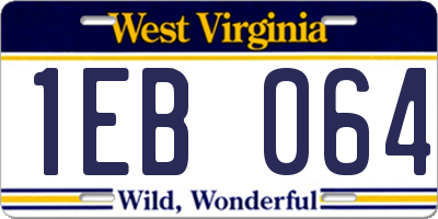 WV license plate 1EB064
