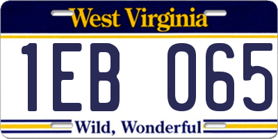WV license plate 1EB065