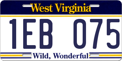 WV license plate 1EB075