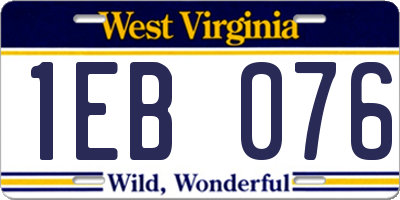 WV license plate 1EB076