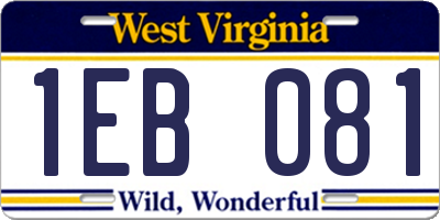 WV license plate 1EB081