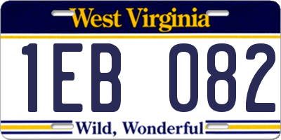 WV license plate 1EB082