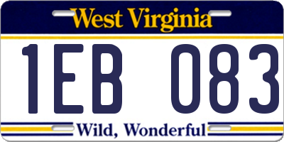 WV license plate 1EB083