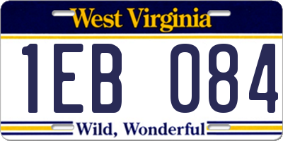 WV license plate 1EB084