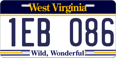 WV license plate 1EB086