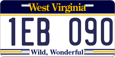 WV license plate 1EB090