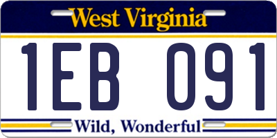 WV license plate 1EB091