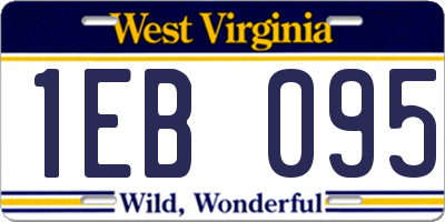 WV license plate 1EB095
