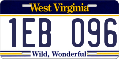 WV license plate 1EB096