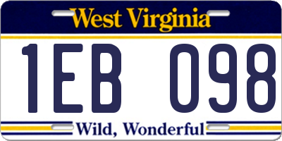WV license plate 1EB098