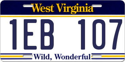 WV license plate 1EB107