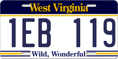 WV license plate 1EB119