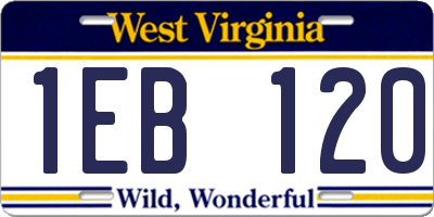 WV license plate 1EB120