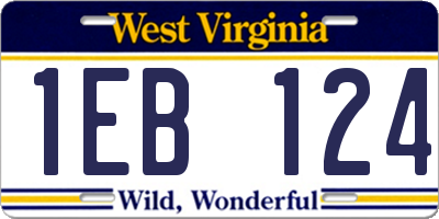 WV license plate 1EB124