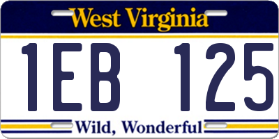 WV license plate 1EB125