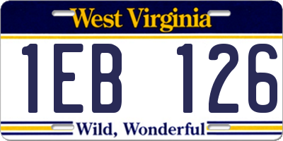 WV license plate 1EB126