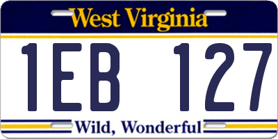 WV license plate 1EB127