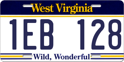WV license plate 1EB128
