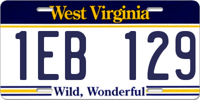 WV license plate 1EB129