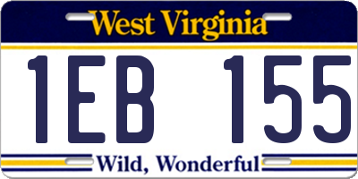 WV license plate 1EB155