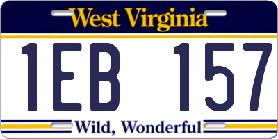 WV license plate 1EB157