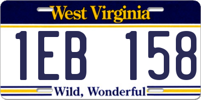 WV license plate 1EB158