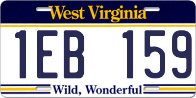 WV license plate 1EB159