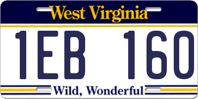 WV license plate 1EB160