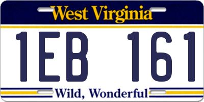 WV license plate 1EB161