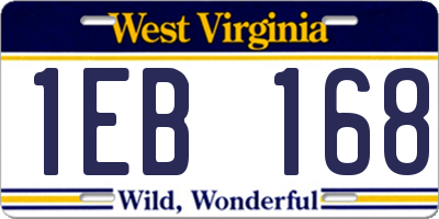 WV license plate 1EB168