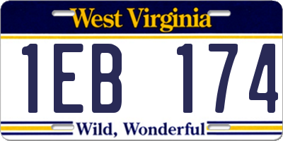 WV license plate 1EB174